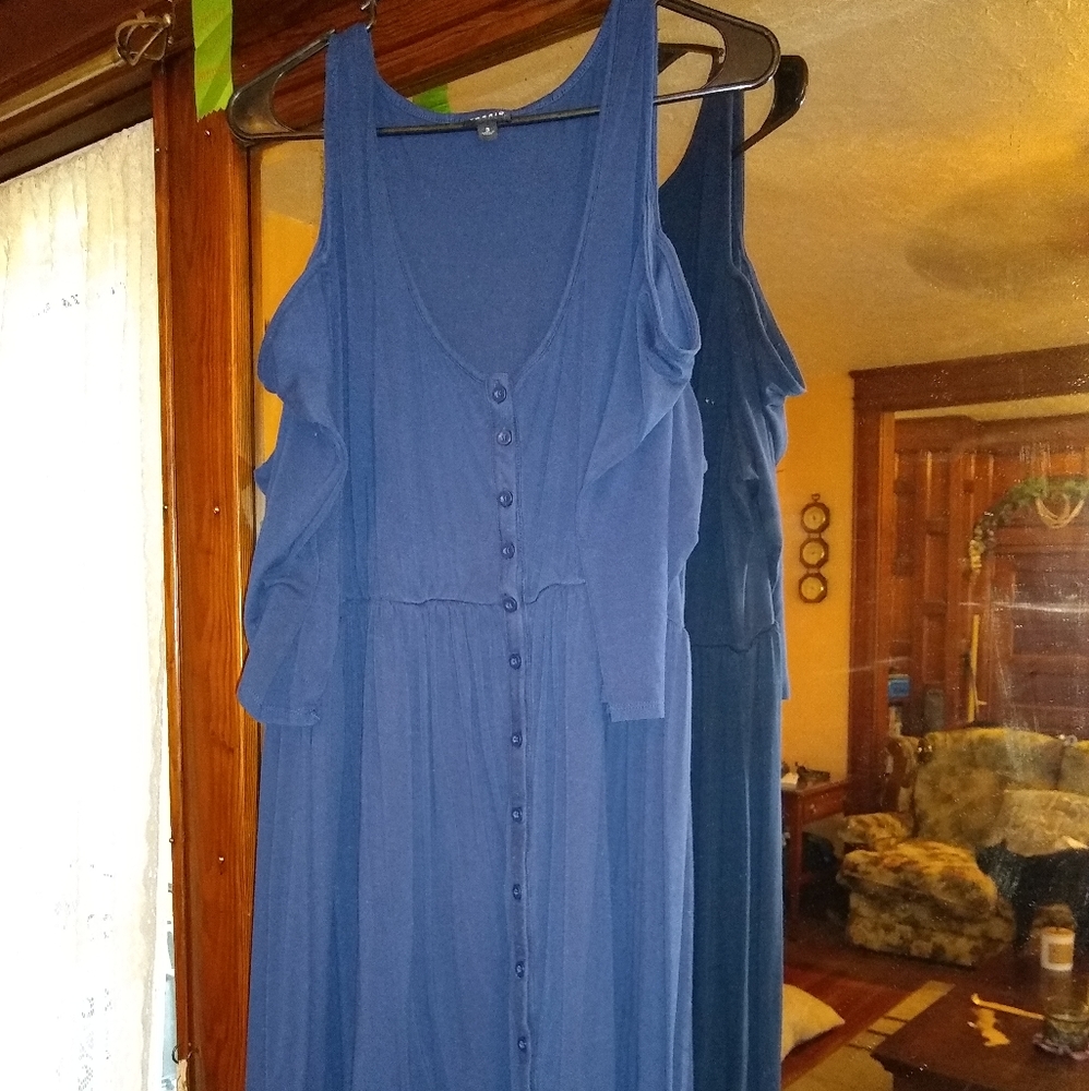 Dark blue button-up dress